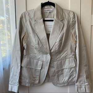 KAUFMANFRANCO cotton silk tan Blazer with Seam details size 8